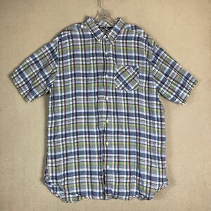 Canterbury Of New Zealand Shirt Mens 2XL Multicolor Plaid Shirt Sleeve‎ Linen